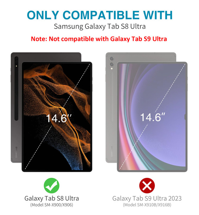 SURITCH Rugged Case for Samsung Galaxy Tab S8 Ultra 146inch 2022 Builtin Screen Protector SPen Holder Heavy Duty Shockpr