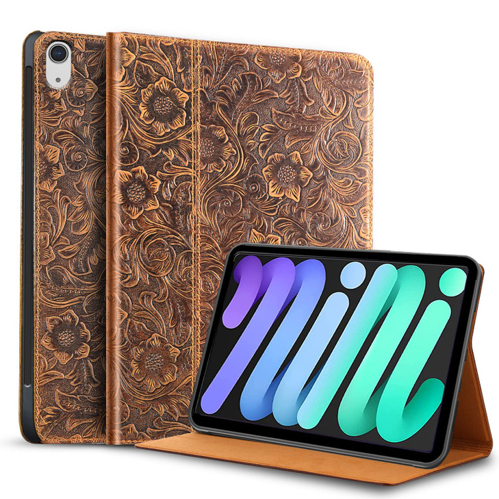Gexmil Case for iPad mini 7 A17 Pro 2024 iPad mini 6 Generation Genuine Leather 83 Inch Case 2021 CoverAnti FingerprintS