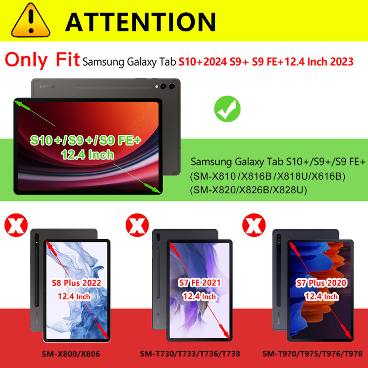 ZtotopCases for Samsung Galaxy Tab S10 Plus Case 2024 S9 Plus S9 FE Plus 5G 124 Inch 2023 Premium PU Leather Cover with