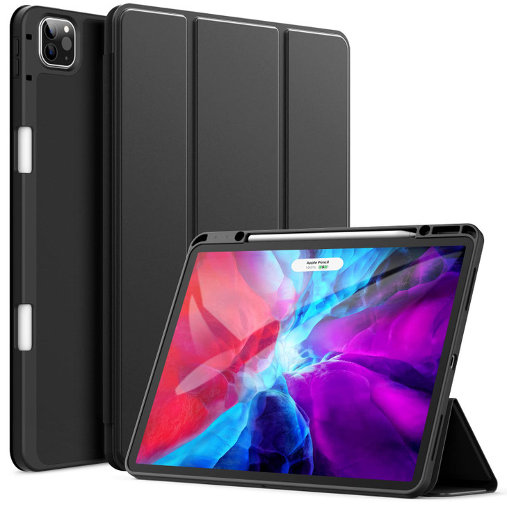JETech Case for iPad Pro 129Inch 20202018 Model 4th3rd Generation with Pencil Holder Support 2nd Pencil Charging Slim Ta