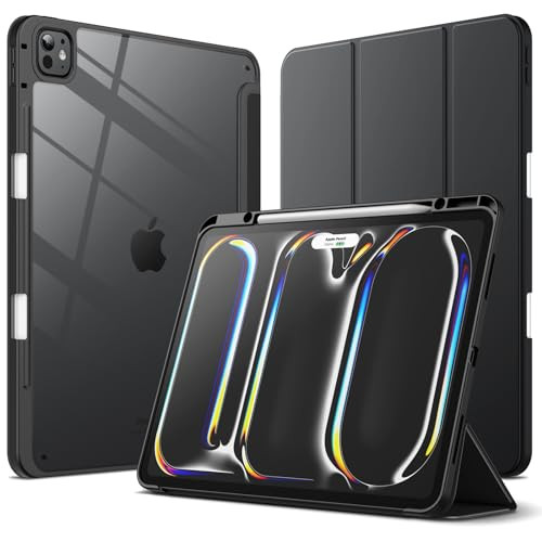 JETech Case for iPad Pro 13Inch M5M4 20252024 with Pencil Holder Clear Transparent Back Shell Slim Stand Shockproof Tabl