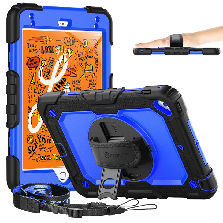 Timecity Case for iPad mini 4 for iPad mini 5th Generation Case Heavy Duty Case with Screen Stand Hand Strap Shoulder St