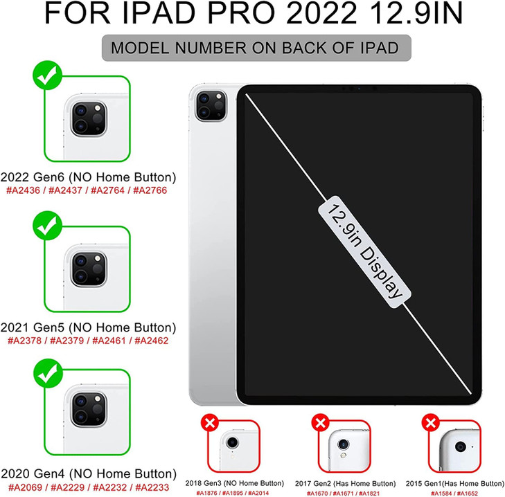 Soke for iPad Air 13 Inch 2024 iPad Pro 129 2022 2021 Case 6th5th Generation with Pencil HolderNOT Support Pencil Chargi