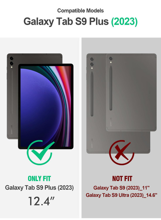 Poetic TurtleSkin Case for Samsung Galaxy Tab S10 Plus 2024 Release S9 Plus 2023 Release 124 inch Case with S Pen Holder