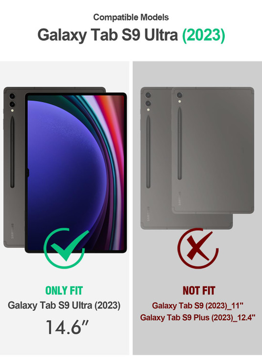 Poetic TurtleSkin Case for Samsung Galaxy Tab S10 Ultra 2024 Release S9 Ultra 2023 Release 146 inch Case with S Pen Hold