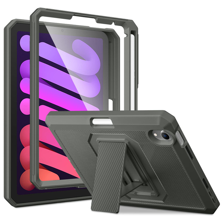 DTTO Shockproof Case for iPad mini 7 A17 Pro 2024 iPad mini 6 2021 83 Inch Dual Layer Full Body Tough Rugged Stand Cover