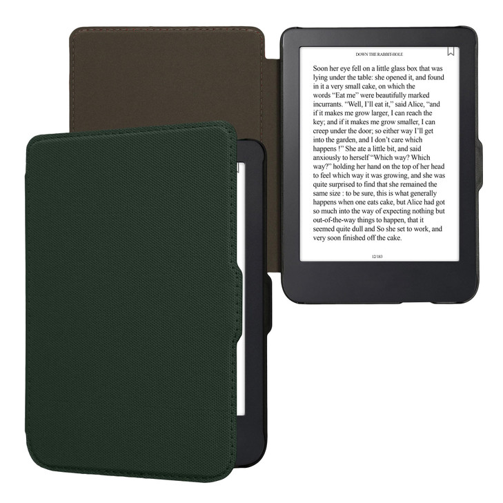 kwmobile Case Compatible with Kobo Clara 2E Tolino Shine 4 Nylon Protective eReader Cover Folio Book Style Case Petrol