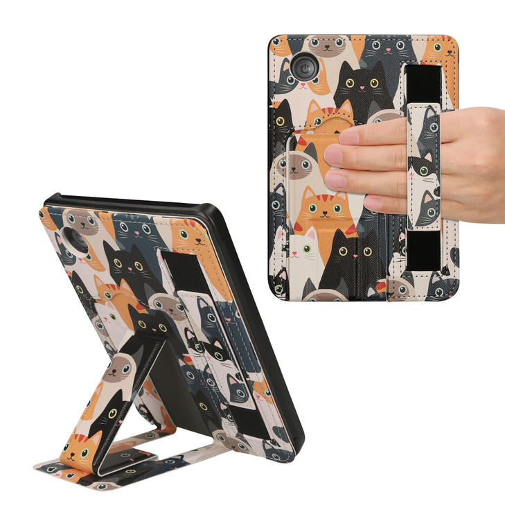 kwmobile Foldable PU Leather Cover and Stand for eReader Compatible with Kobo Clara 2E Tolino Shine 4 Case OrangeBlackWh