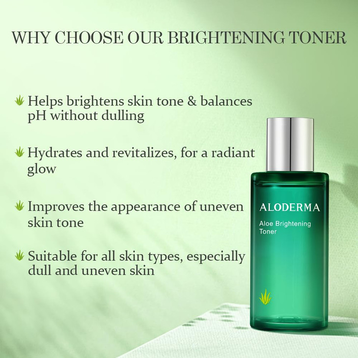 Aloderma Aloe Brightening Face Toner Made with Organic Aloe Vera Juice  - 4.2oz