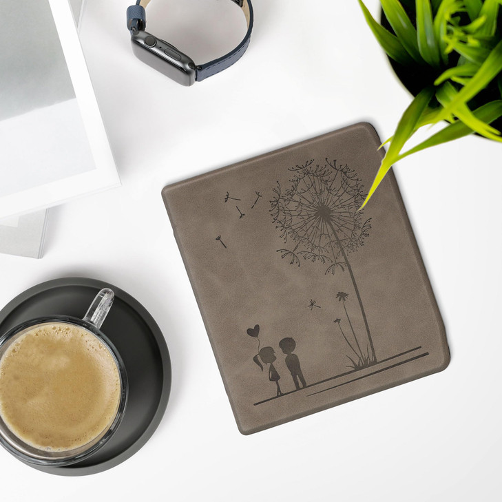 kwmobile Cover Compatible with Pocketbook EraEra Color Cover eReader Case Dandelion Love Grey