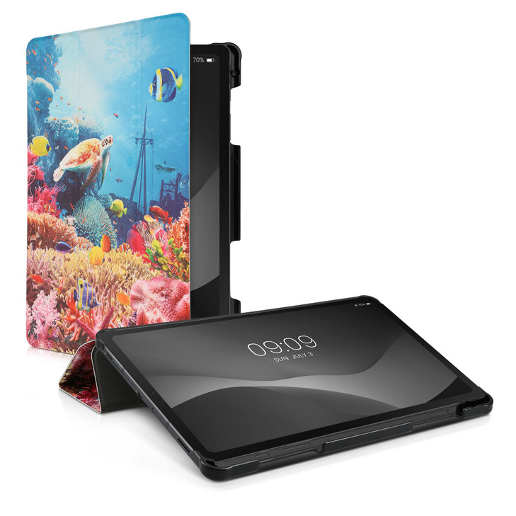 kwmobile Case Compatible with Samsung Galaxy Tab S6 Lite 202420222020 PU Leather Smart Cover Tablet Case with Stand Unde