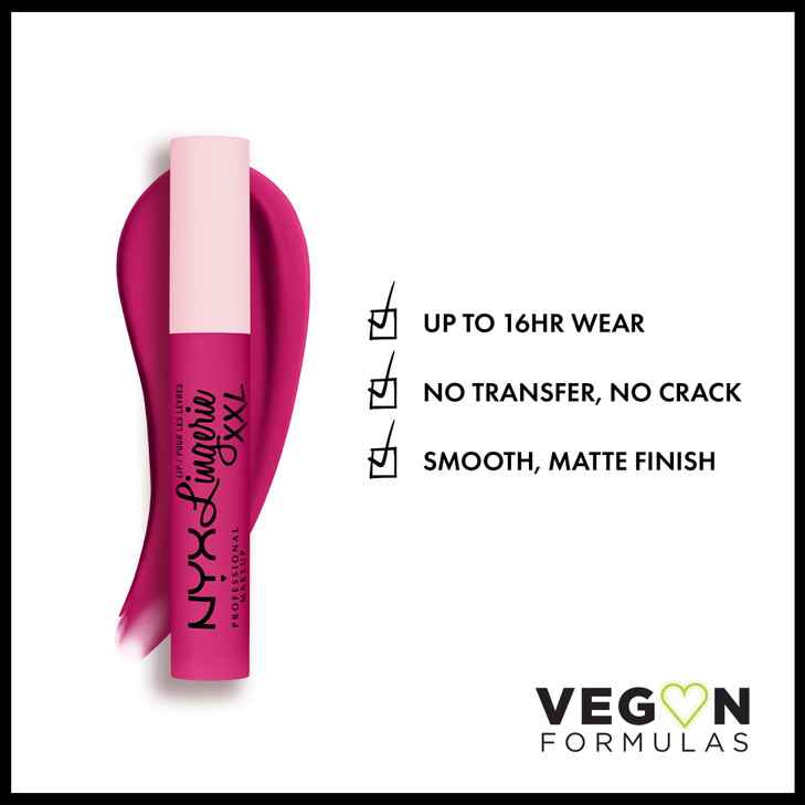NYX PROFESSIONAL MAKEUP Lip Lingerie XXL Matte Liquid Lipstick - Pink Hit (Cool Toned Hot Pink)