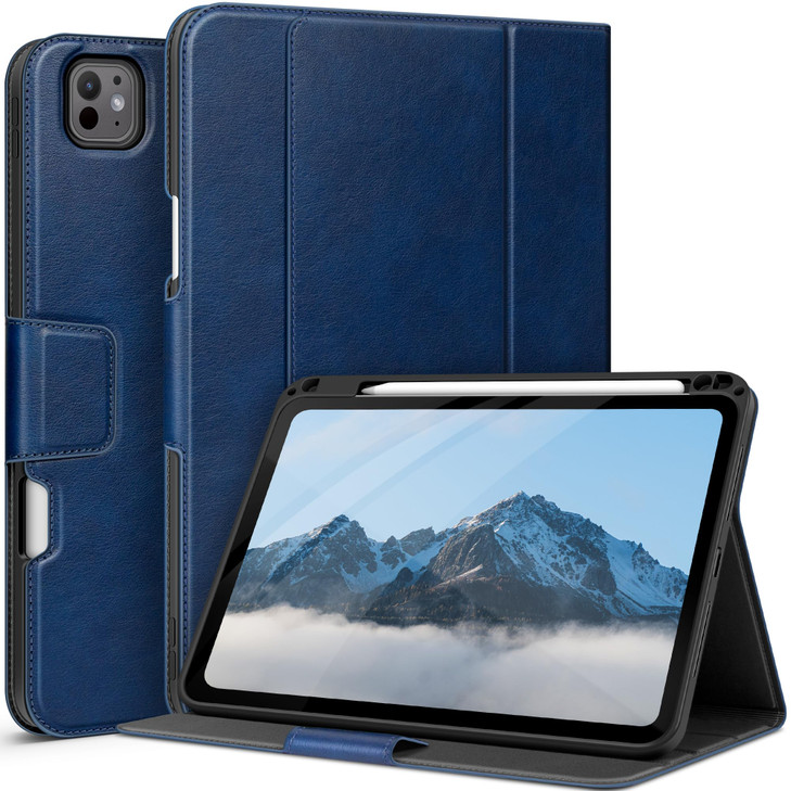 auaua Case for iPad Pro 11 Inch M5M4 20252024 with Pencil Holder and Pocket Multiple Angles Viewing Magnetic Closure Aut