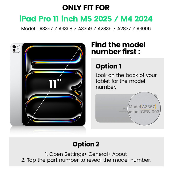 SEYMAC for iPad Pro 11 Inch Case M5 2025 M4 2024 Heavy Duty Shockproof Protective Case with Screen Protector 360 Rotatin