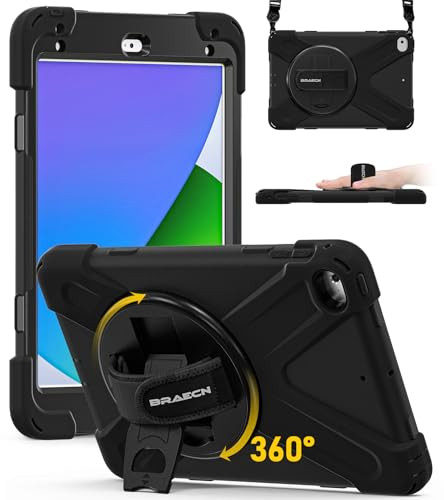 BRAECN for iPad mini 5 CaseiPad mini 4 Case with 360 Rotating Hand StrapStand Shoulder StrapProtection Rugged Heavy Duty