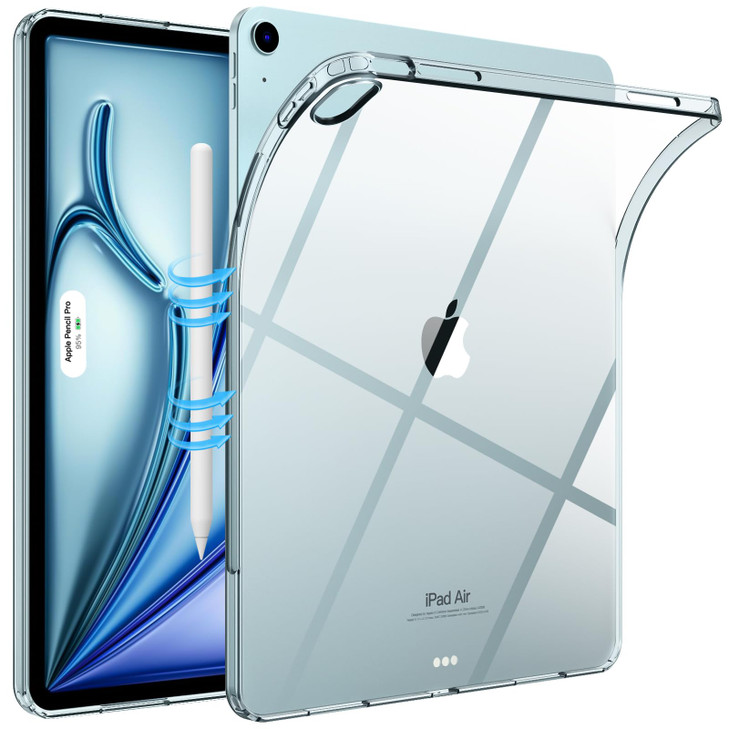 TiMOVO Case for New iPad Air 13 inch M3M220252024 Clear Slim Lightweight TPU Transparent Back Protective Cover for iPad