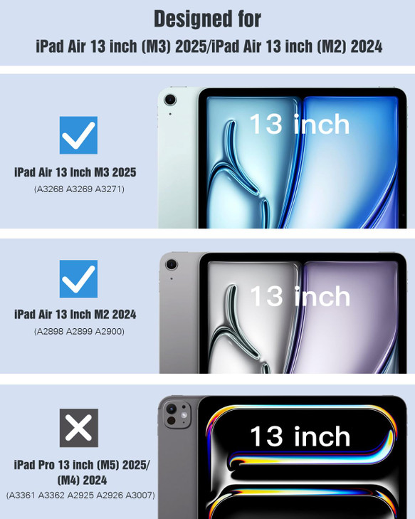 TiMOVO Case for iPad Air 13 Inch M3M220252024 Slim Stand Cover for iPad Air 13inch Support Touch ID Auto WakeSleep Smart