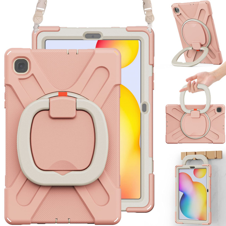 BRAECN Kids Case for Samsung Galaxy Tab S6 Lite 104 2024 SMP620 Silicone Cover with Hand Grip Shoulder Strap Kickstand S
