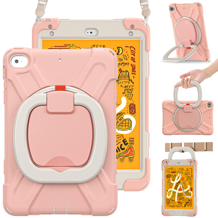 BRAECN Kids Case for iPad mini 54 79 Inch 20192015 Kids Friendly Silicone Case with Pencil Holder Shoulder Strap 360 Rot