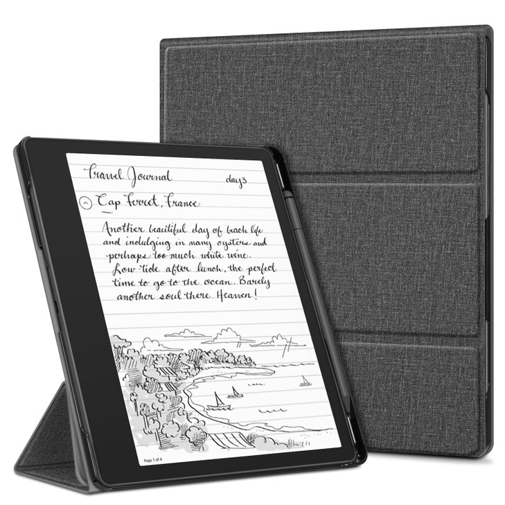 Fintie Stand Case for Kindle Scribe Builtin Pen Holder Premium PU Leather Trifold Stand Cover with Auto SleepWake Compat