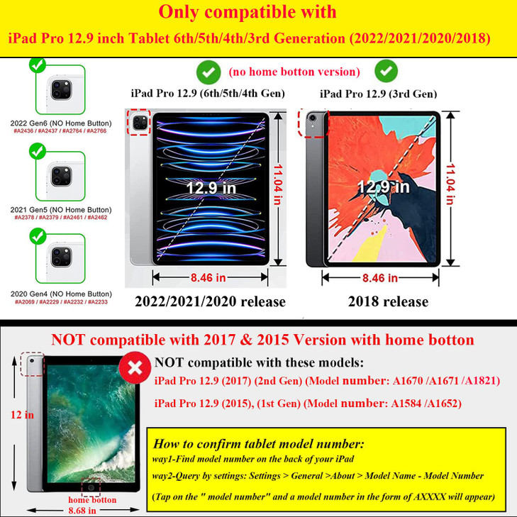 UUcovers for iPad Pro 129 inch Case 6th5th4th3rd Generation 2022202120202018 Translucent Frosted Soft TPU Back Shockproo