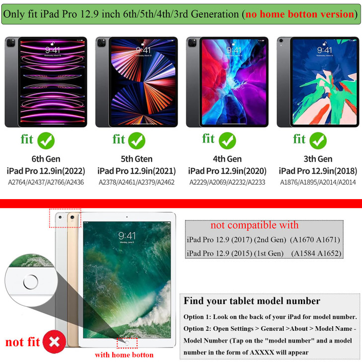 UUcovers for iPad Pro 129 inch Tablet Case 2022202120202018 Model 6th5th4th3rd Generation Slim Lightweight Soft TPU Back
