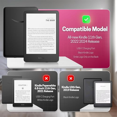 TNP Case for 6 AllNew Kindle 2024 2022 Release 11th Generation Cover Slim Lightweight Smart Protective Flip Case with Au