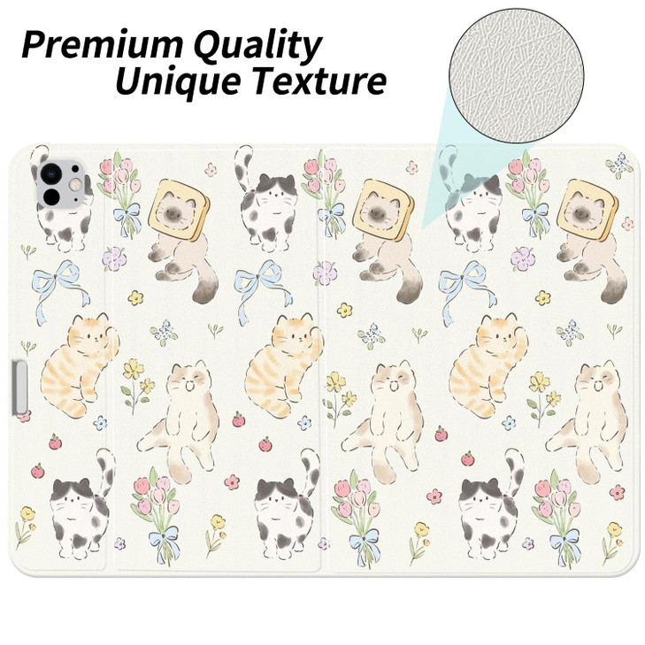 JOYLAND Cute Kitten Case for iPad Air 13 M3M2129 Inch iPad Pro2018202020212022 with Pencil Holder MultiAngle Viewing Fol