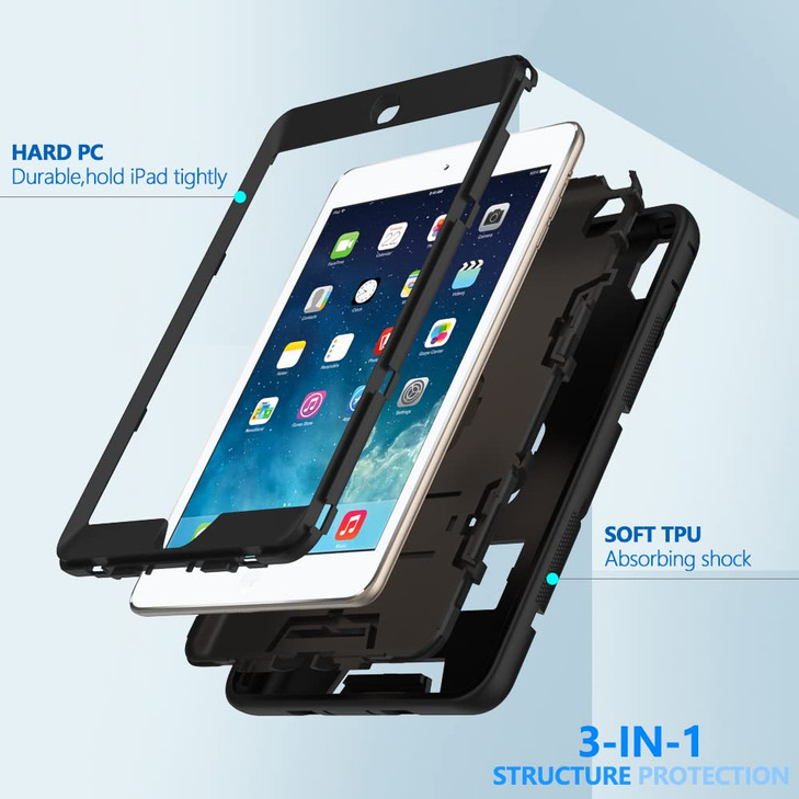 Puxicu Case for iPad mini 1 2 3 Old Model Heavy Duty Rugged Protective Cover for 79 inch iPad mini 1st 2nd 3rd Generatio