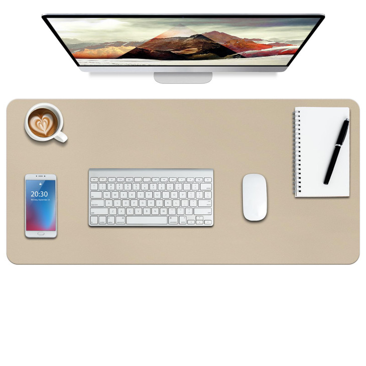 Boutilon Leather Desk Pad Protector,Non-Slip Mouse Pad,Laptop Desk Pad,Office Mouse Mat,Waterproof Leather Desk Blotter,Desk Writing Pad for Office a