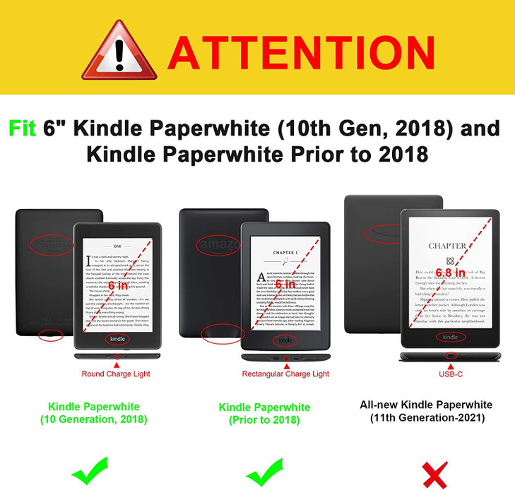 Fintie Stand Case for 6 Kindle Paperwhite Fits 10th Generation 2018 and All Paperwhite Generations Prior to 2018 Premium