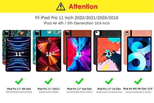 DTTO Case for iPad Pro 11 Inch 4th 3rd 2nd 1st Generation 2022202120202018Premium PU Leather Folio Stand Cover with Hand