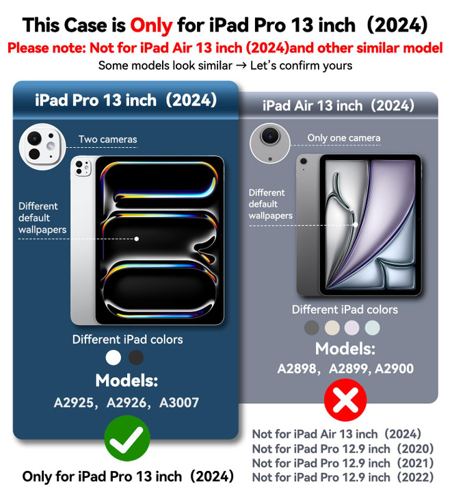 MagicKeyboard Compatible Case for iPad Pro 13 inch M4M5 20242025 Cover with Apple Pencil Holder for Smart MagicKeyboard