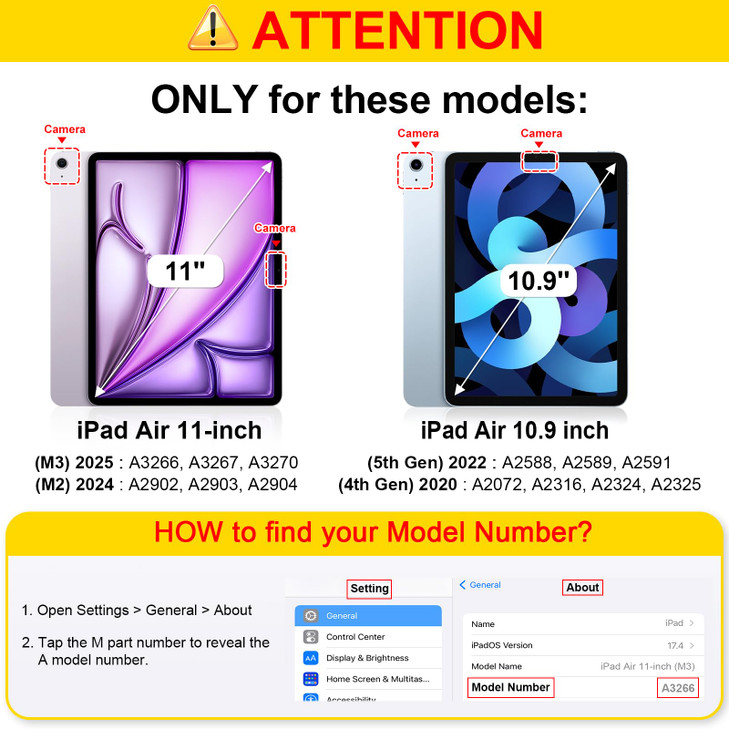 Fintie Magnetic Stand Case for iPad Air 11inch M3 2025 M2 2024 iPad Air 5th 2022 4th Generation 2020 109 Inch Multiple A