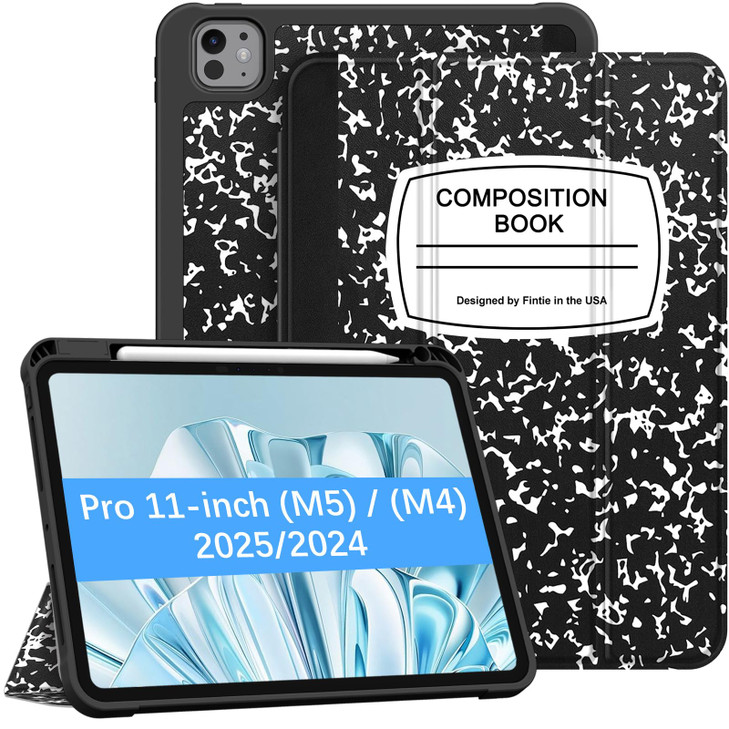 Fintie SlimShell Case for iPad Pro 11inch M5 2025 M4 2024 Builtin Pencil Holder Soft Flexible TPU Protective Stand Back