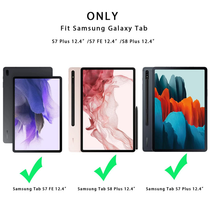 for Samsung Galaxy Tab S7 FES8 Plus 124 Keyboard Case 7 Colors Backlit Trackpad Keyboard for 124inch Galaxy Tab S7 Plus