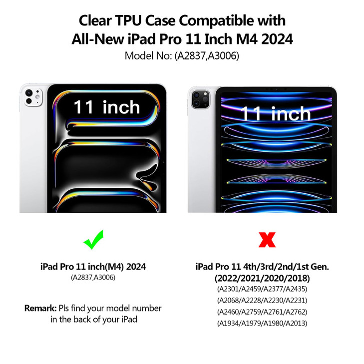 Aircawin for iPad Pro 11 inch Case Clear M4 2024 Case for iPad Pro 11 inch 5th GenerationSupports Apple Pencil 2nd Penci