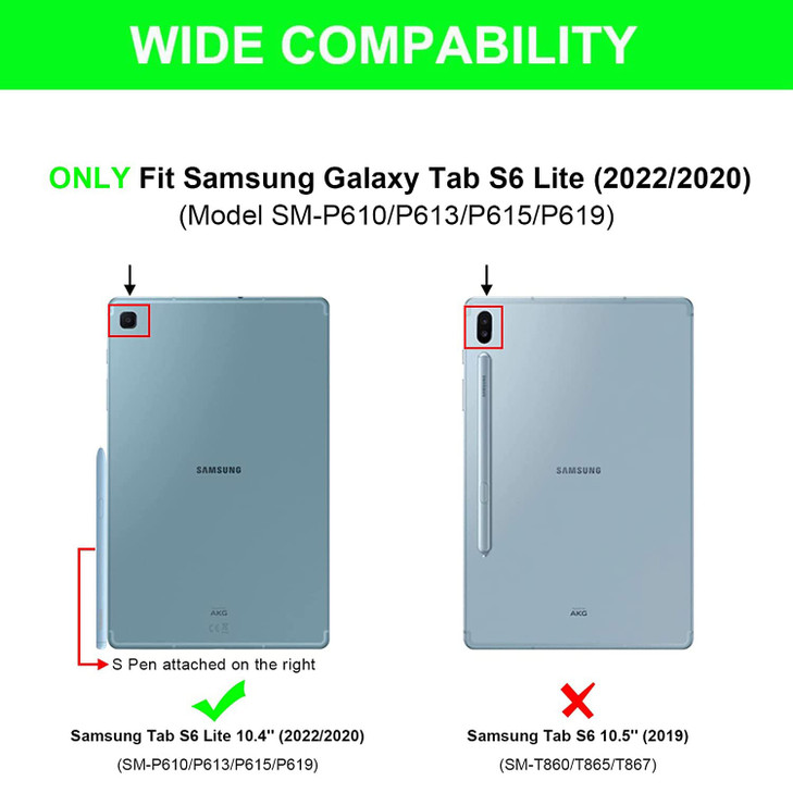 Keyboard Case for Samsung Galaxy Tab S6 Lite 104 2024 20222020 SMP610P613P615P619 Backlit Detachable Wireless Bluetooth