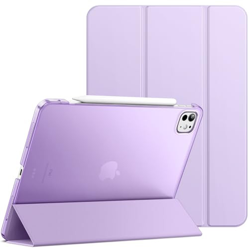 JETech Case for iPad Pro 13Inch M4 2024 Slim Stand Hard Back Shell Smart Cover with Auto WakeSleep Purple