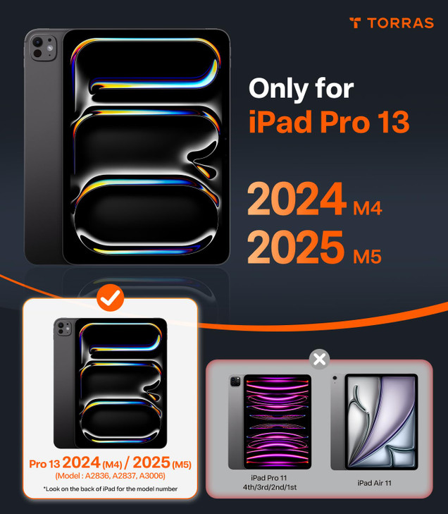 TORRAS Ostand K1 Guardian for iPad Pro 13 inch Case 2025 M5 2024 M4 Ultra Stable Stand Multiple Adjustable Viewing Angle