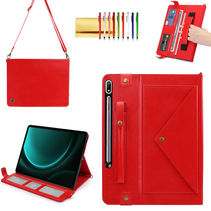 Handbag Case for Samsung Galaxy Tab S10S9 FES9 Plus 124 Techcircle Folio Stand Crossbody Wallet Case wPen Holder Card Sl