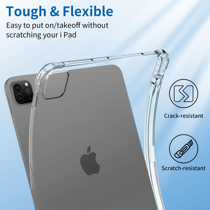 Dteck for iPad Air 13 inch Case 2024 with Pencil HolderSlim Lightweight TPU Transparent Shockproof Protective Back AntiY