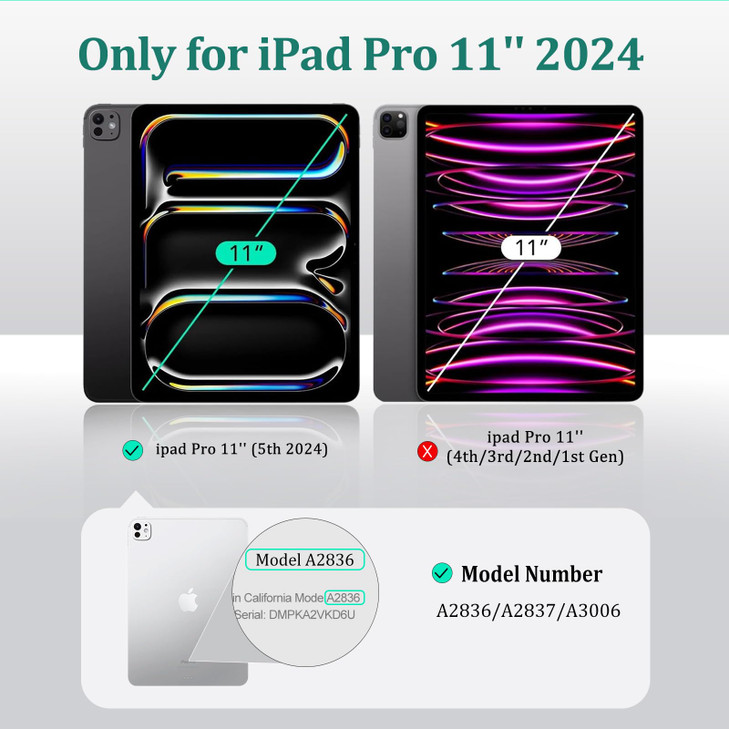 Lokigo for iPad Pro 11 Inch Case 5th Generation 2024 M4 with Pencil Holder Protective Cover Fit for ipad 11 pro case iPa
