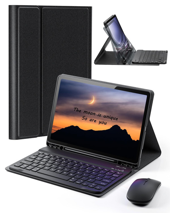 TUNKARMOR Case Keyboard for Samsung Galaxy Tab S6 Lite 104 inch 2024 2022 2020 Builtin Pencil Holder with Mouse Black