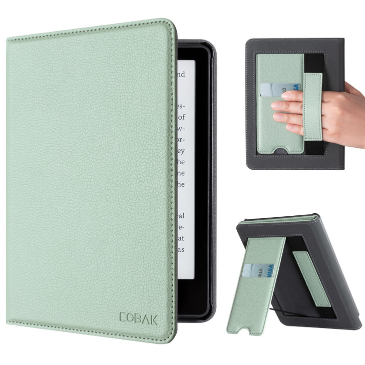 CoBak Case with Stand for Kindle Paperwhite Durable PU Leather Cover with Auto Sleep Wake Card Slot Hand Strap Feature F