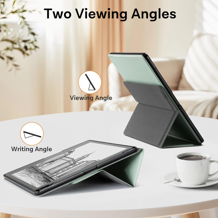 CoBak Stand Case for Kindle Scribe Premium Folio Leather Cover with Pen Holder Auto SleepWake Compatible with 102 Inch K
