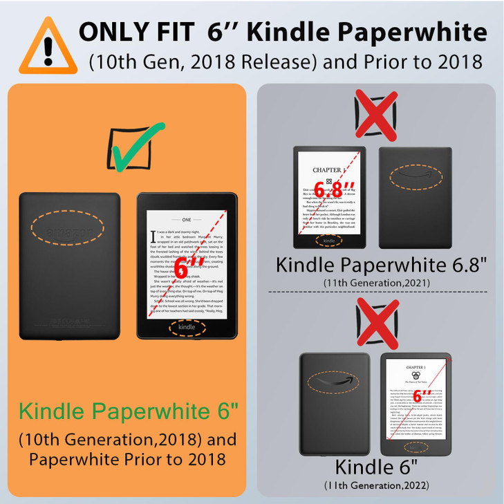 VORI Stand Case for 6 Kindle Paperwhite Fits 10th Generation 2018 All Paperwhite Generations Prior to 2018 PU Leather Ca