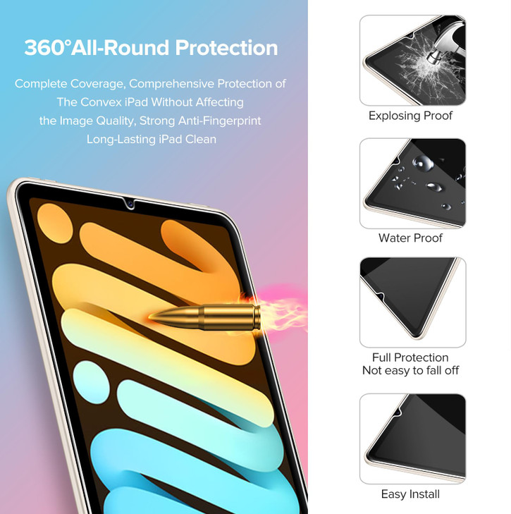 ivoler 2 Pack Tempered Glass for iPad Mini 7 83 2024 A17 ProiPad Mini 6 83 2021 with Alignment Frame Screen Protector Co