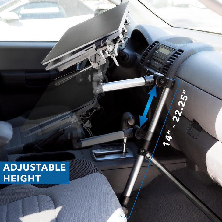 MountIt Car Laptop Mount NoDrill Vehicle Laptop Stand for Vehicle Truck Full Motion Computer Holder for Cars Vans SUVs A