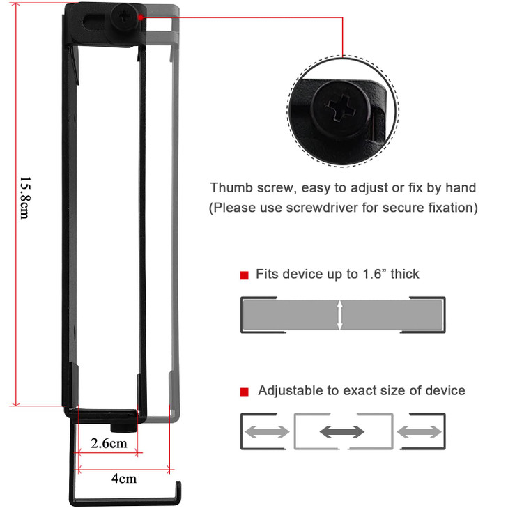 IFCASE Aluminum Wall Laptop Mount Holder for MacBook Air Pro Surface iPad Tablets Cell Phones with Headphone Hook AntiSc